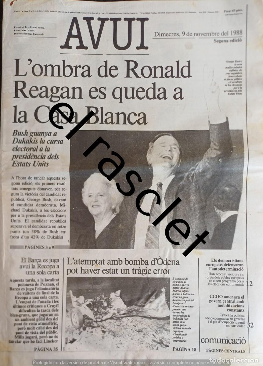 Coleccionismo de Revistas y Peri&oacute;dicos: DIARIO AVUI 9 NOVIEMBRE 1988