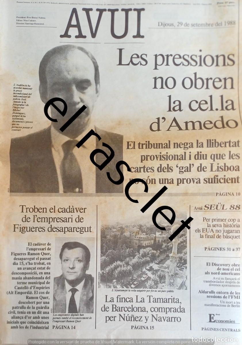 Coleccionismo de Revistas y Peri&oacute;dicos: DIARIO AVUI 29 SEPTIEMBRE 1988