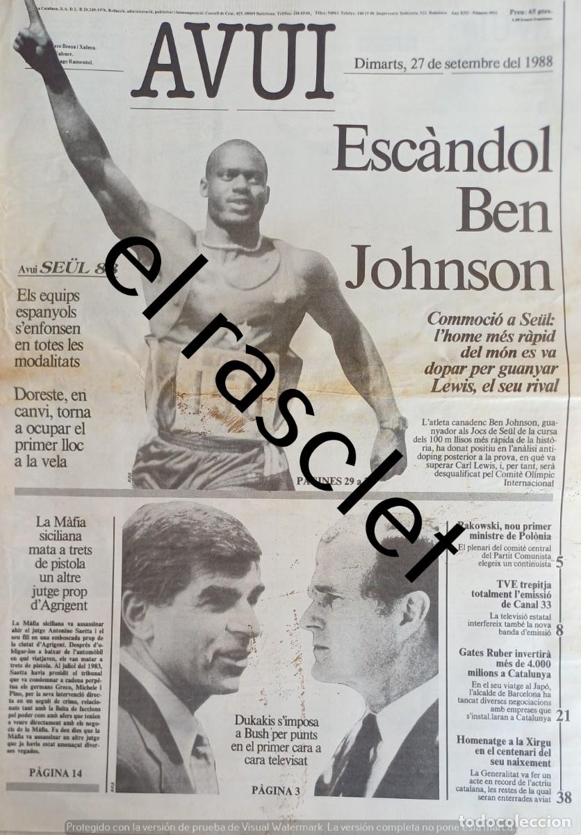Coleccionismo de Revistas y Peri&oacute;dicos: DIARIO AVUI 27 SEPTIEMBRE 1988