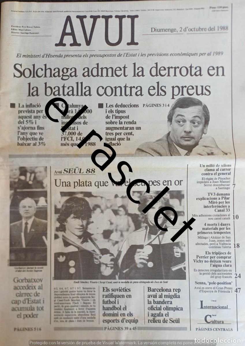 Sammeln von Zeitschriften und Zeitungen: DIARIO AVUI 2 OCTUBRE 1988