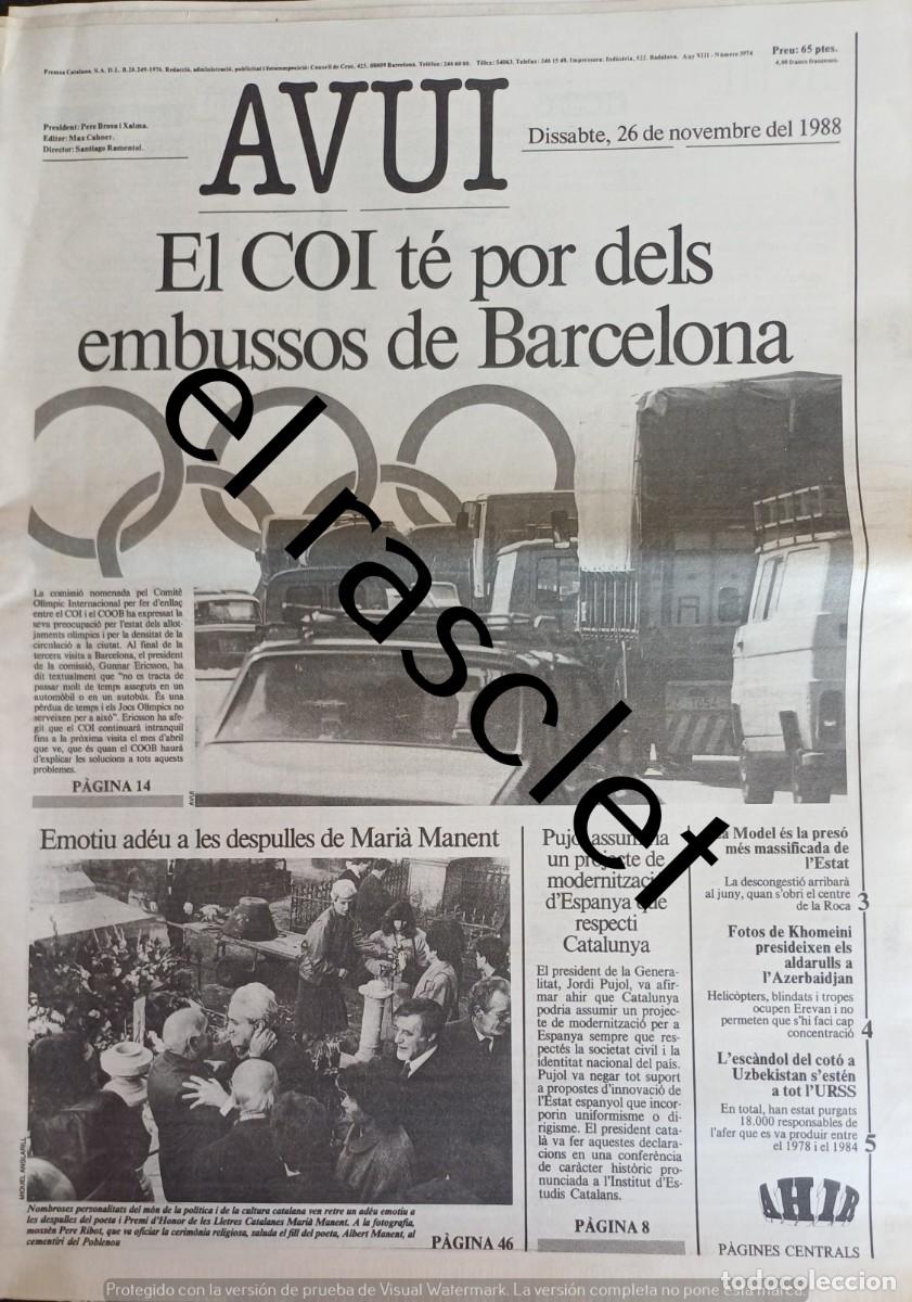 Sammeln von Zeitschriften und Zeitungen: DIARIO AVUI 26 NOVIEMBRE 1988