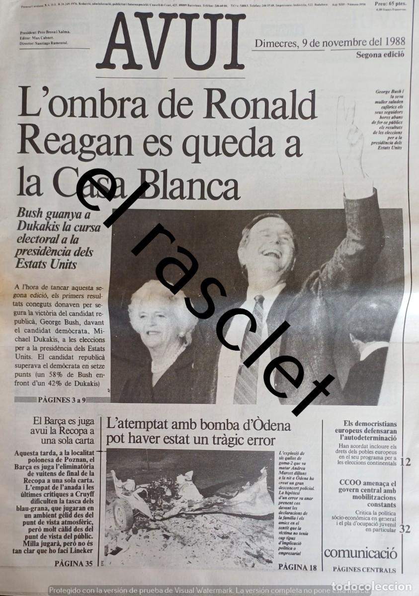 Sammeln von Zeitschriften und Zeitungen: DIARIO AVUI 9 NOVIEMBRE 1988