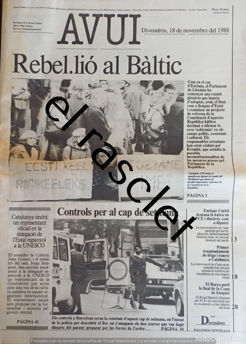 Coleccionismo de Revistas y Peri&oacute;dicos: DIARIO AVUI 18 NOVIEMBRE 1988