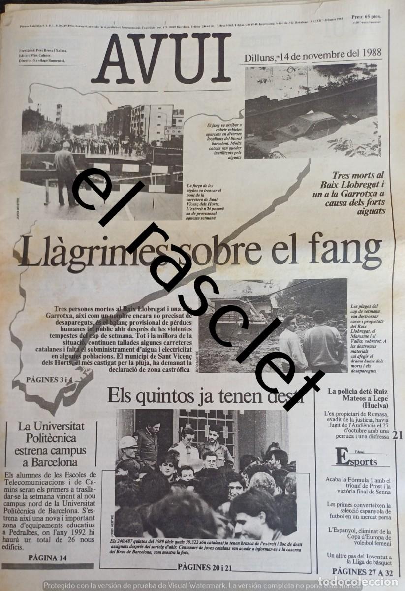 Coleccionismo de Revistas y Peri&oacute;dicos: DIARIO AVUI 14 NOVIEMBRE 1988