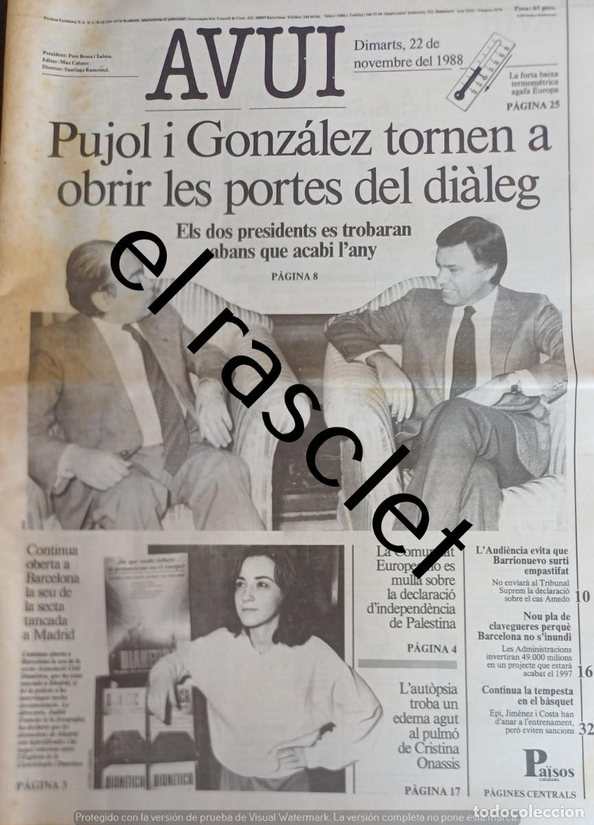 Coleccionismo de Revistas y Peri&oacute;dicos: DIARIO AVUI 22 NOVIEMBRE 1988