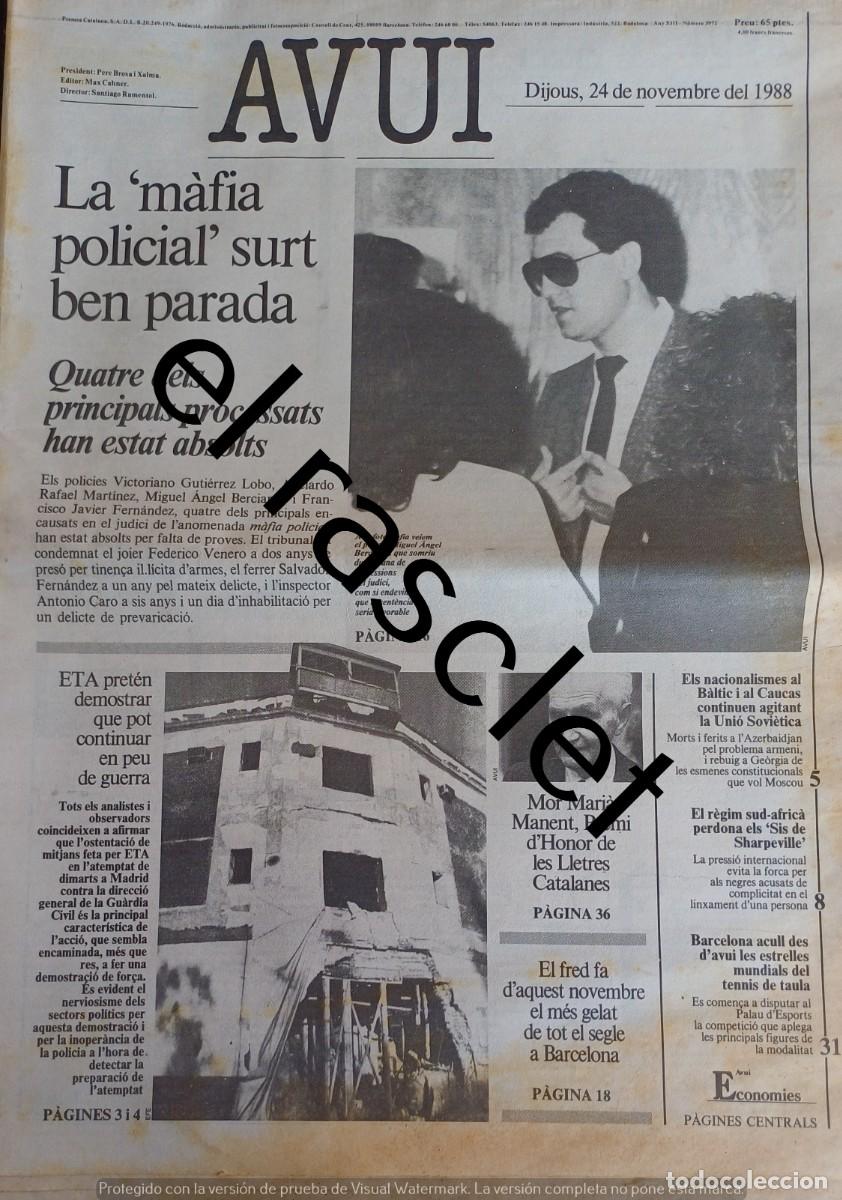 Coleccionismo de Revistas y Peri&oacute;dicos: DIARIO AVUI 24 NOVIEMBRE 1988
