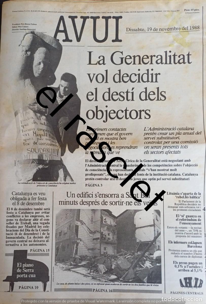 Coleccionismo de Revistas y Peri&oacute;dicos: DIARIO AVUI 19 NOVIEMBRE 1988