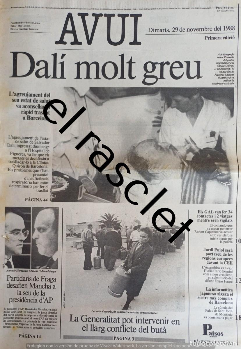 Coleccionismo de Revistas y Peri&oacute;dicos: DIARIO AVUI 29 NOVIEMBRE 1988