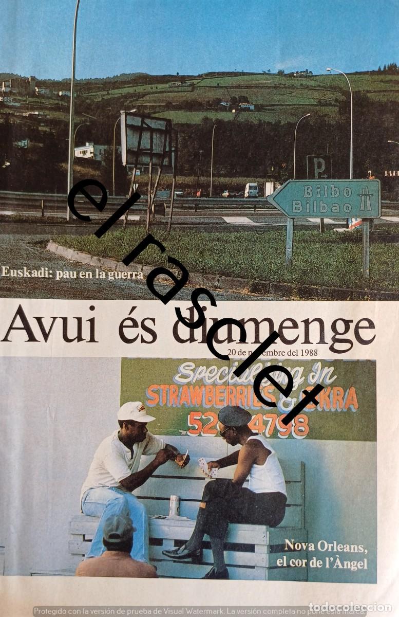 Coleccionismo de Revistas y Peri&oacute;dicos: SUPLEMENTO DIARIO AVUI 20 NOVIEMBRE 1988