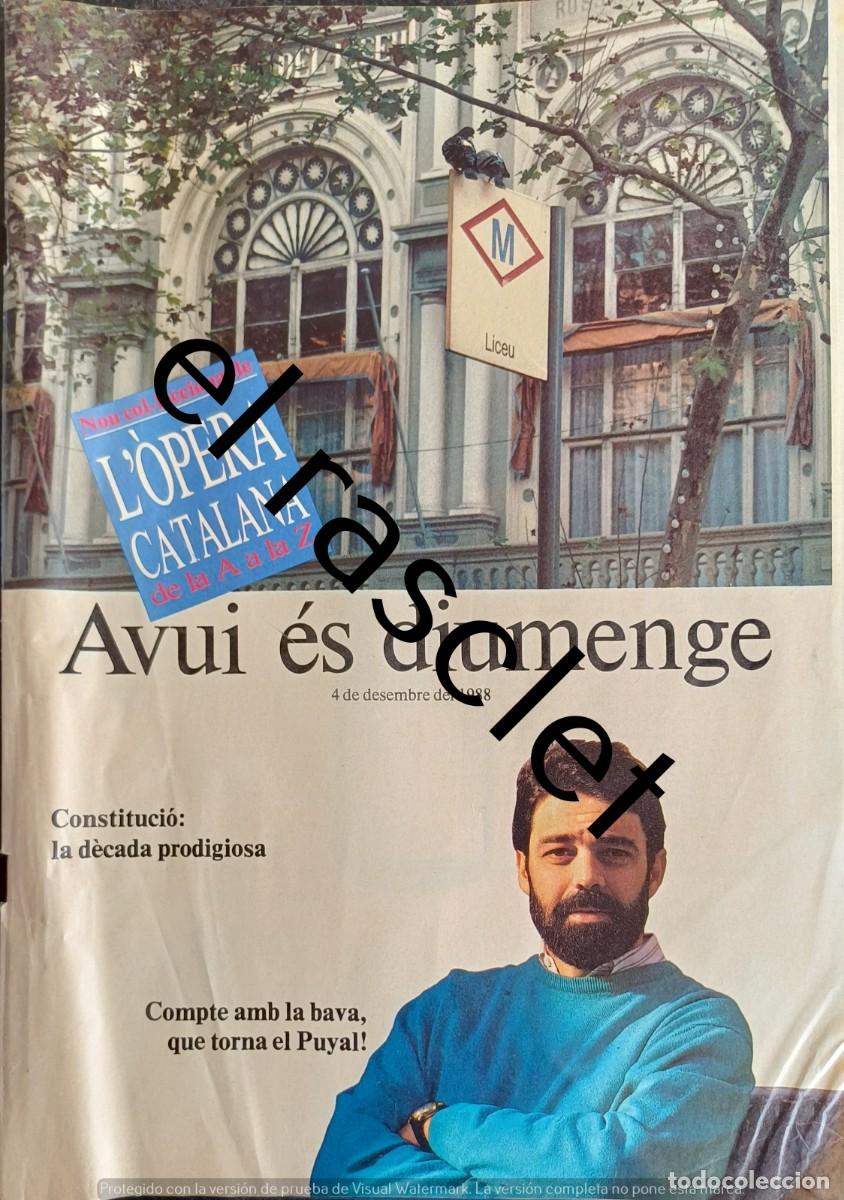 Coleccionismo de Revistas y Peri&oacute;dicos: SUPLEMENTO DIARIO AVUI 4 DICIEMBRE 1988