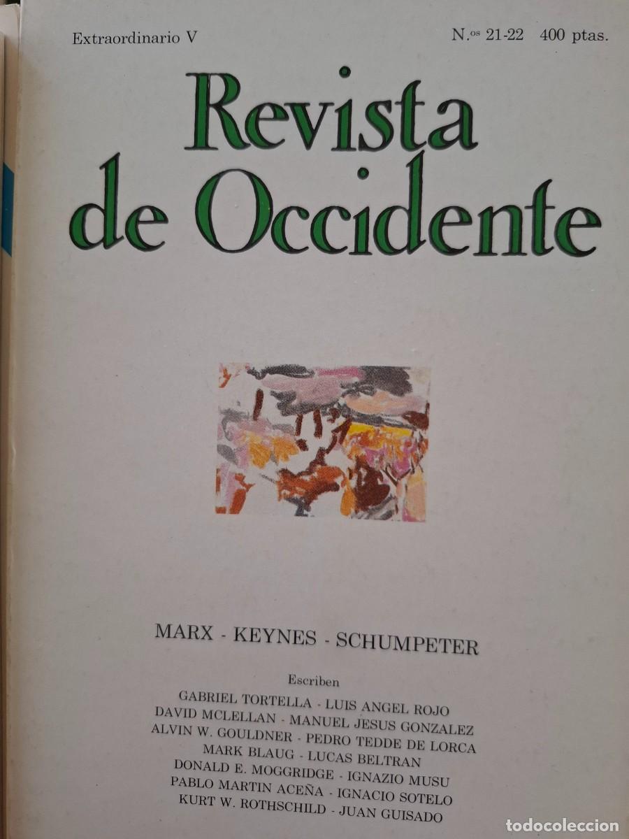 Coleccionismo de Revistas y Peri&oacute;dicos: revista de occidente n&ordm; 21 22 1983 Marx Keynes Schumpeter