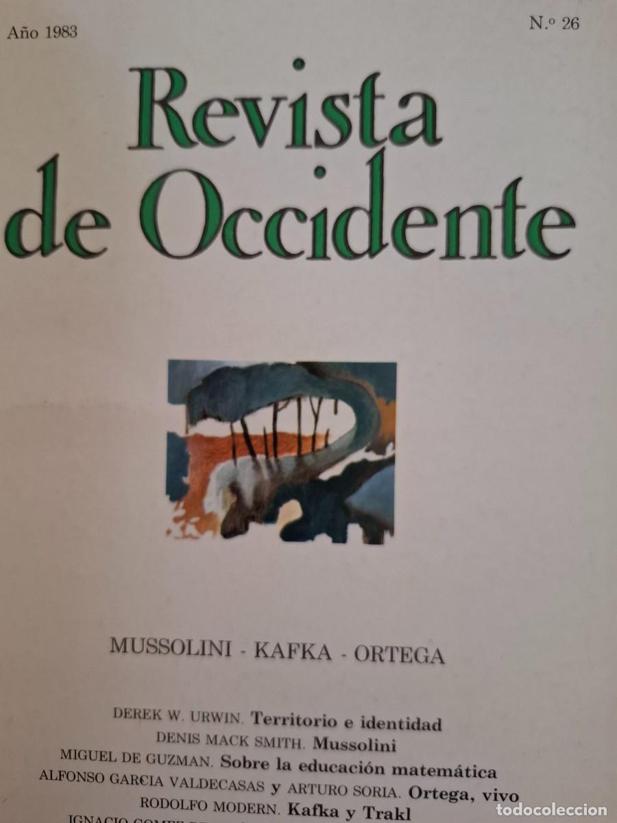 Coleccionismo de Revistas y Peri&oacute;dicos: revista de occidente 26 1983 Mussolini Kafka Ortega