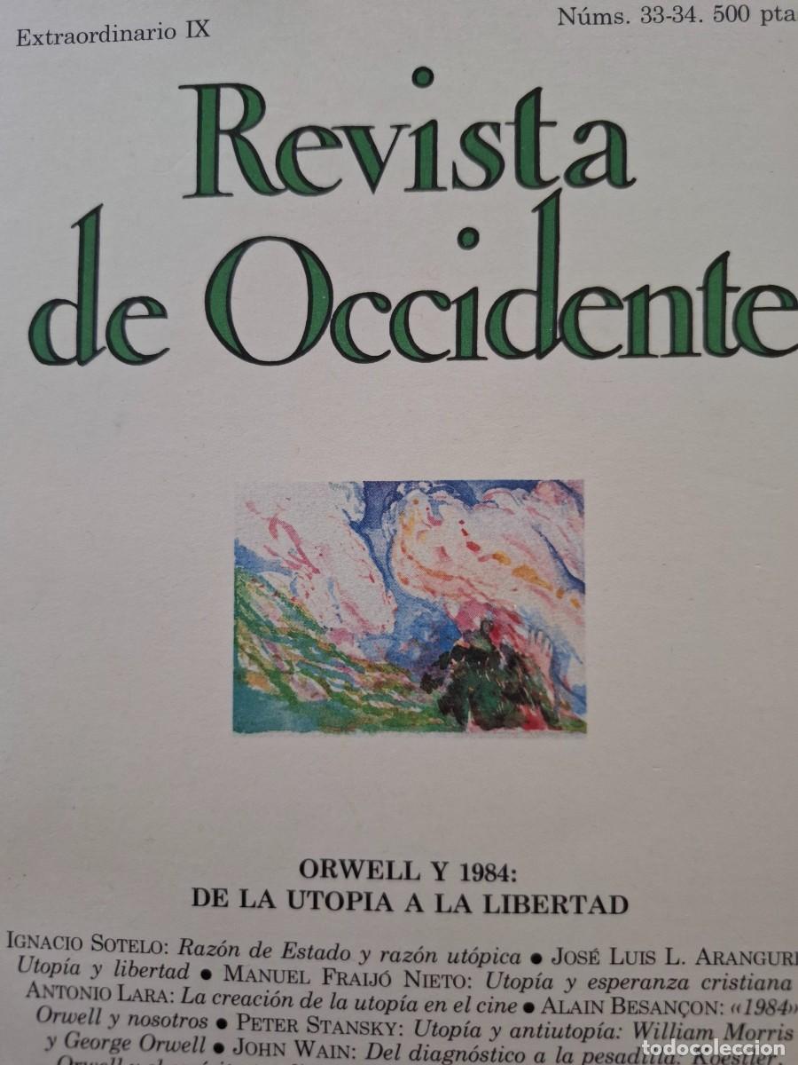 Coleccionismo de Revistas y Peri&oacute;dicos: revista de occidente 33 34 1984 Orwell y 1984 de la utop&iacute;a a la libertad
