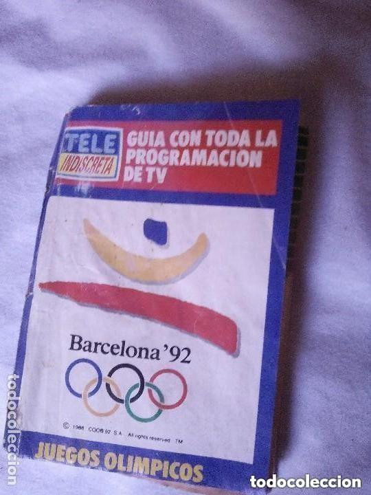 Coleccionismo de Revistas y Peri&oacute;dicos: guia televisi&oacute;n de olimpiada barcelona 92 teleindiscreta - peque&ntilde;a y muy arrugada