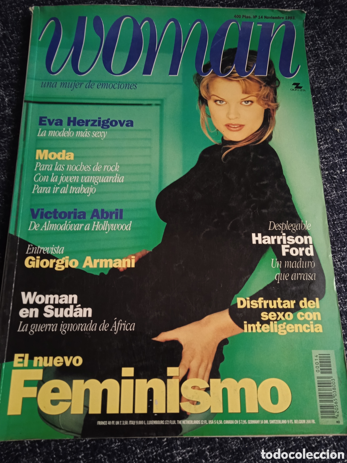 Collezionismo di Riviste e Giornali: REVISTA WOMAN N&ordm; 14 NOVIEMBRE 1993 - EVA HERZIGOVA - GIORGIO ARMANI
