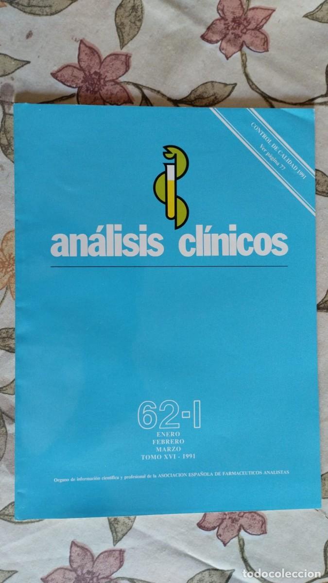 Coleccionismo de Revistas y Peri&oacute;dicos: REVISTA ANALISIS CLINICOS - 62-I // enero, febrero, marzo 1991 tomo XVI
