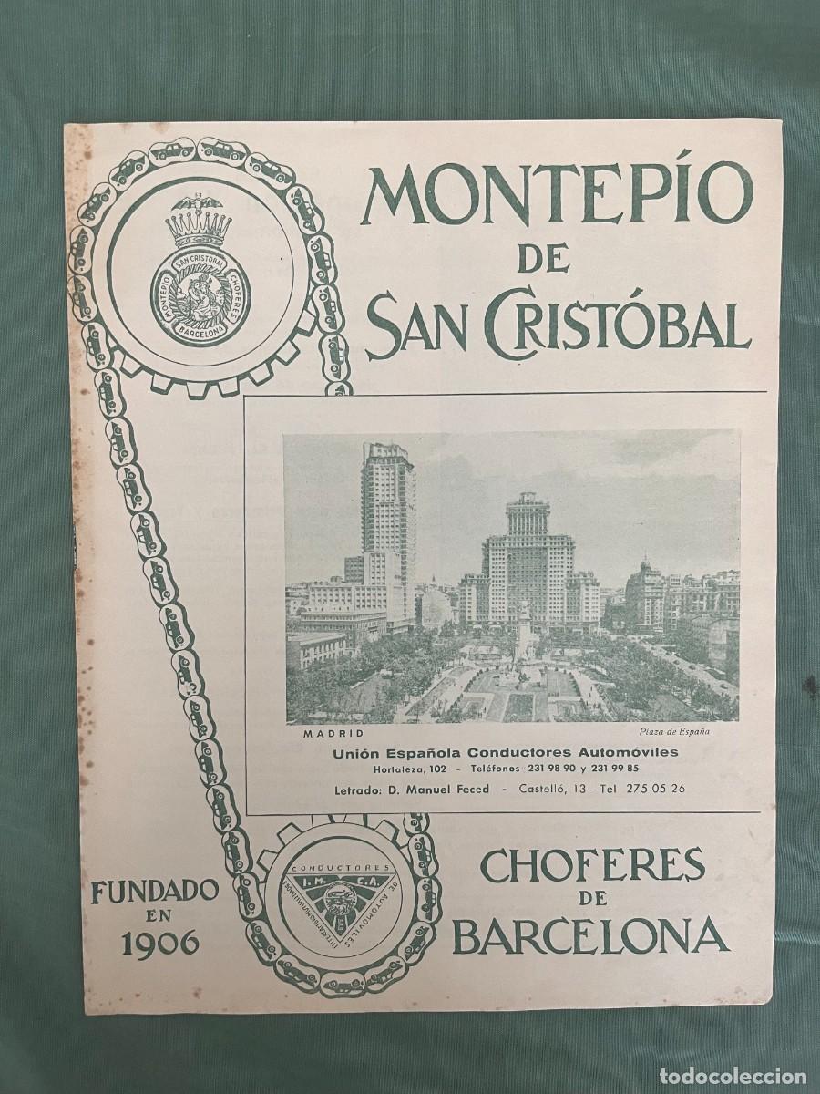 Coleccionismo de Revistas y Peri&oacute;dicos: REVISTA MONTEP&Iacute;O DE SAN CRIST&Oacute;BAL - CHOFERES DE BARCELONA - SEPTIEMBRE 1966