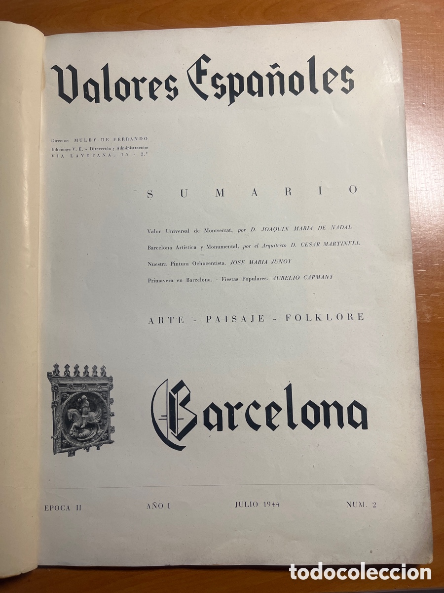 Coleccionismo de Revistas y Peri&oacute;dicos: REVISTA VALORES ESPA&Ntilde;OLES, N&Uacute;MERO 2, &Eacute;POCA II, (EDICIONES V.E.), JULIO 1944