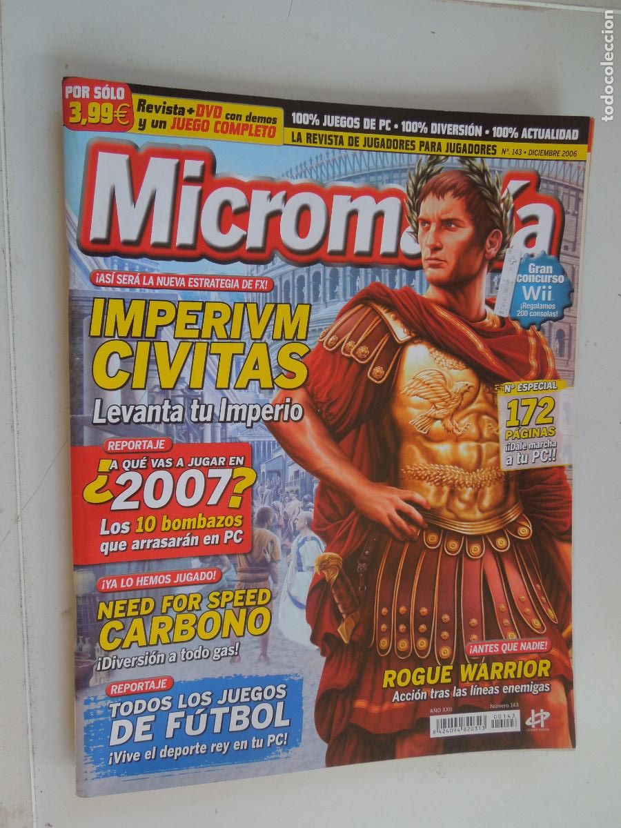 Coleccionismo de Revistas y Peri&oacute;dicos: MICROMANIA REVISTA N&ordm; 142- III EPOCA- DICIEMBRE -2006 - IMPERIUM CIVITAS -- &iquest;JUEGOS DE 2007?