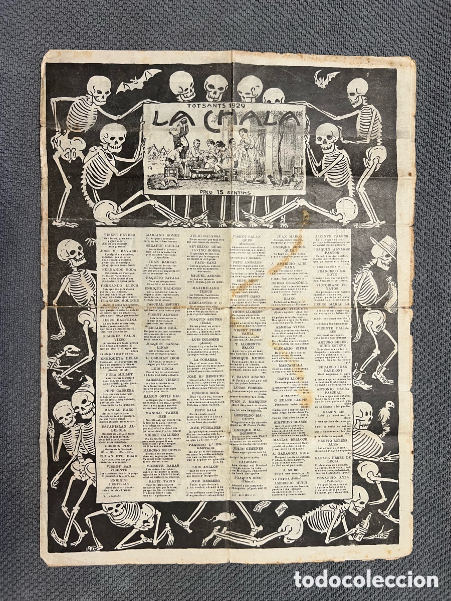 Coleccionismo de Revistas y Peri&oacute;dicos: LA CHALA. TOTSANTS. Valencia (a.1929) Revista sat&iacute;rica de contenido sical&iacute;ptico. Impr., la Gutenberg