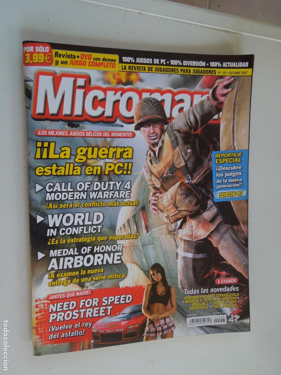 Coleccionismo de Revistas y Peri&oacute;dicos: MICROMANIA REVISTA N&ordm; 152- III EPOCA- SEPTIEMBRE-2007- WORLD OF WARCRAFT , MEDAL OF HONOR AIRBORNE