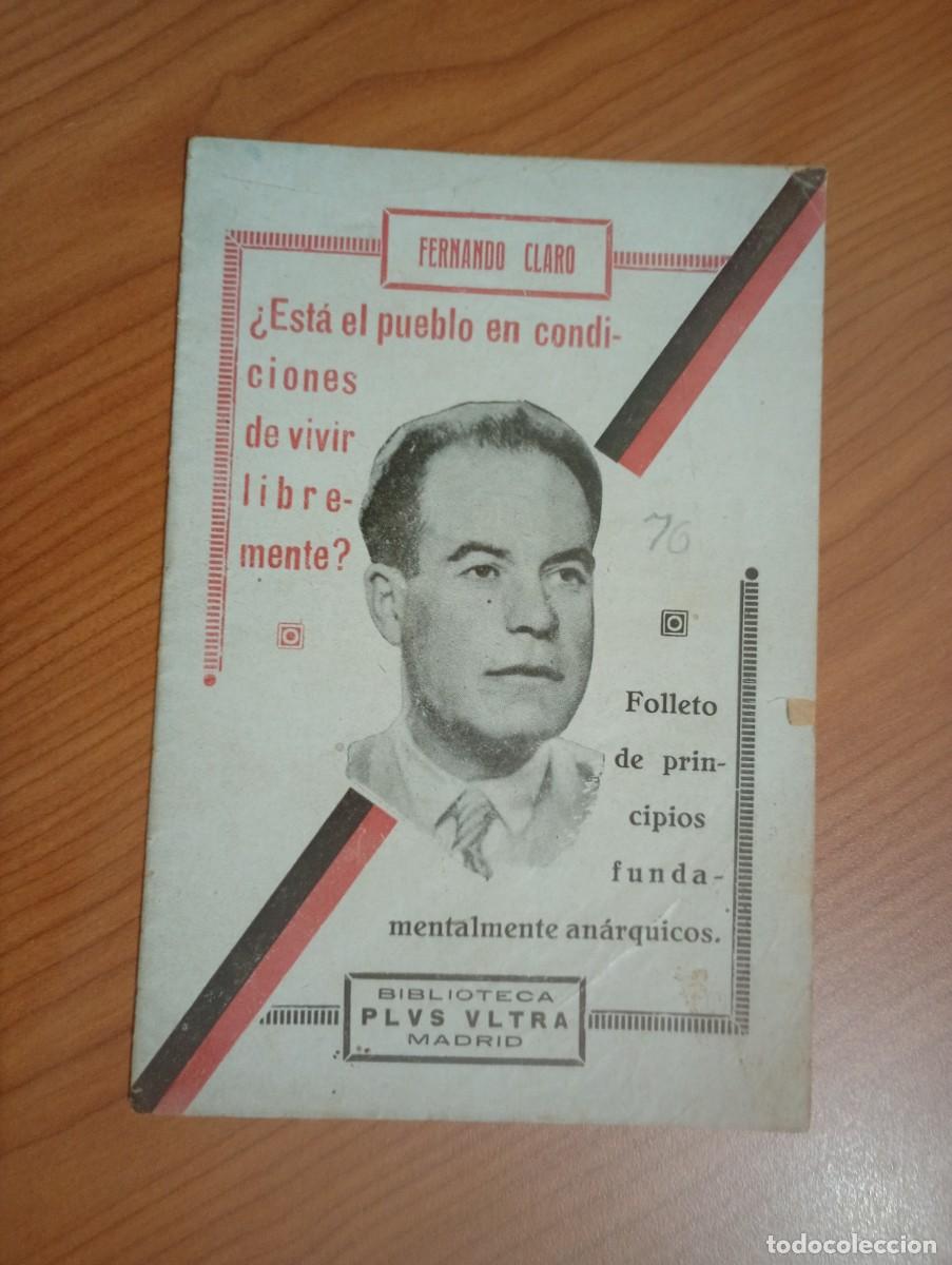 Coleccionismo de Revistas y Peri&oacute;dicos: Folleto anarquista de Fernando Claro