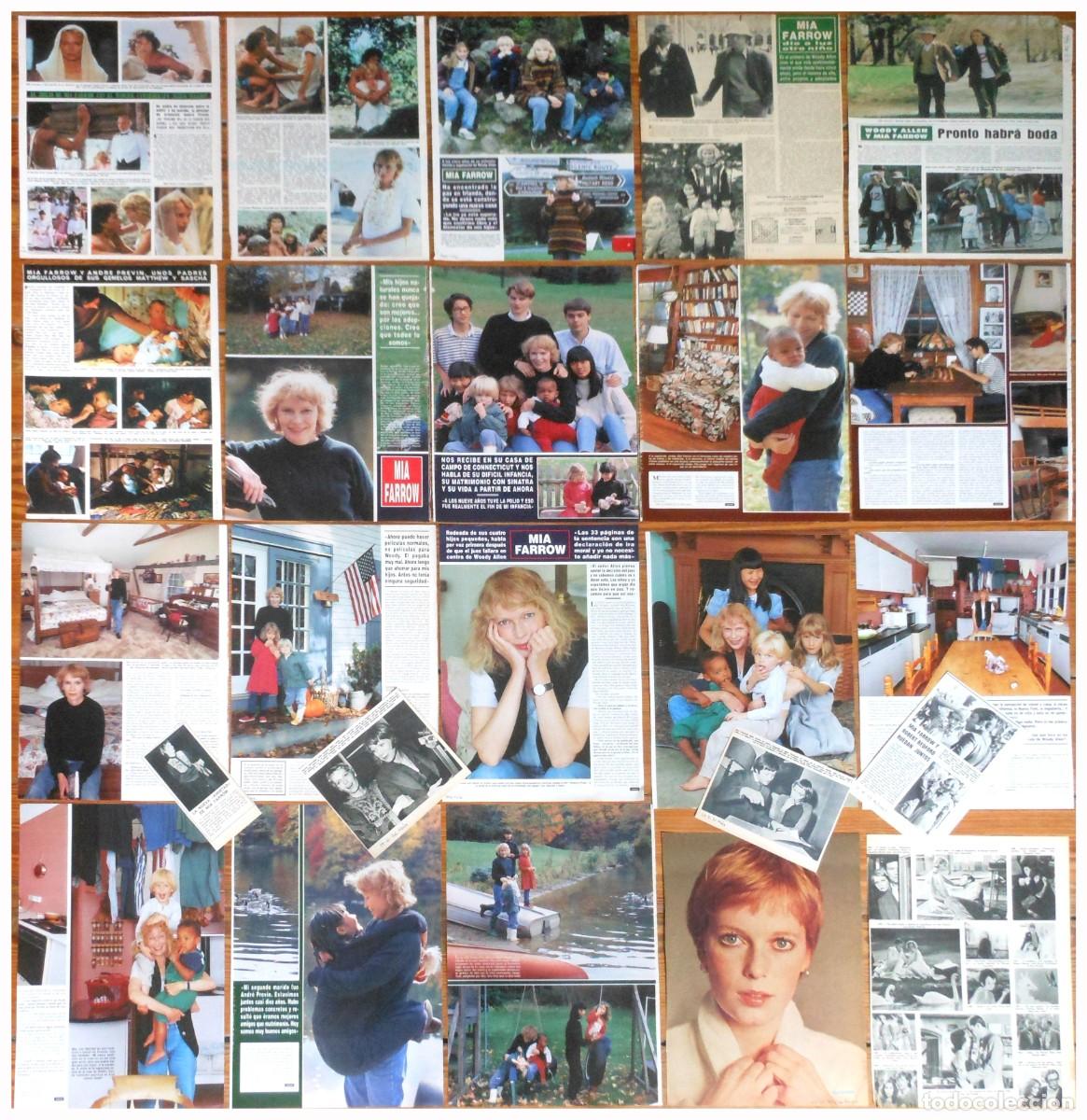 Coleccionismo de revistas y peri&oacute;dicos: MIA FARROW lote prensa spain clippings 1960s/90s clippings photos magazine cine woody allen recortes
