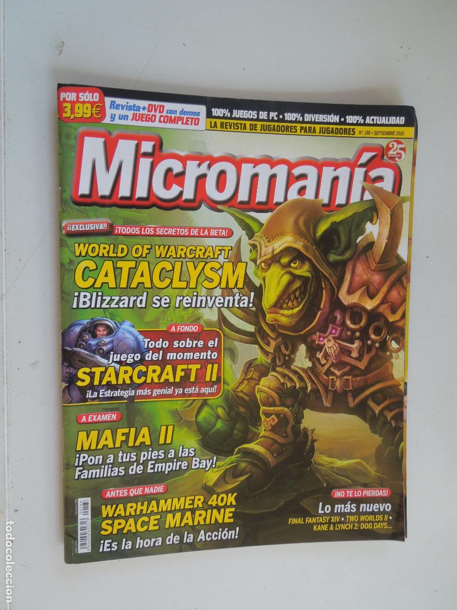 Coleccionismo de Revistas y Peri&oacute;dicos: MICROMANIA REVISTA N&ordm; 188- III EPOCA- SEPTIEMBRE 2010 - World of Warcraft: Cataclysm