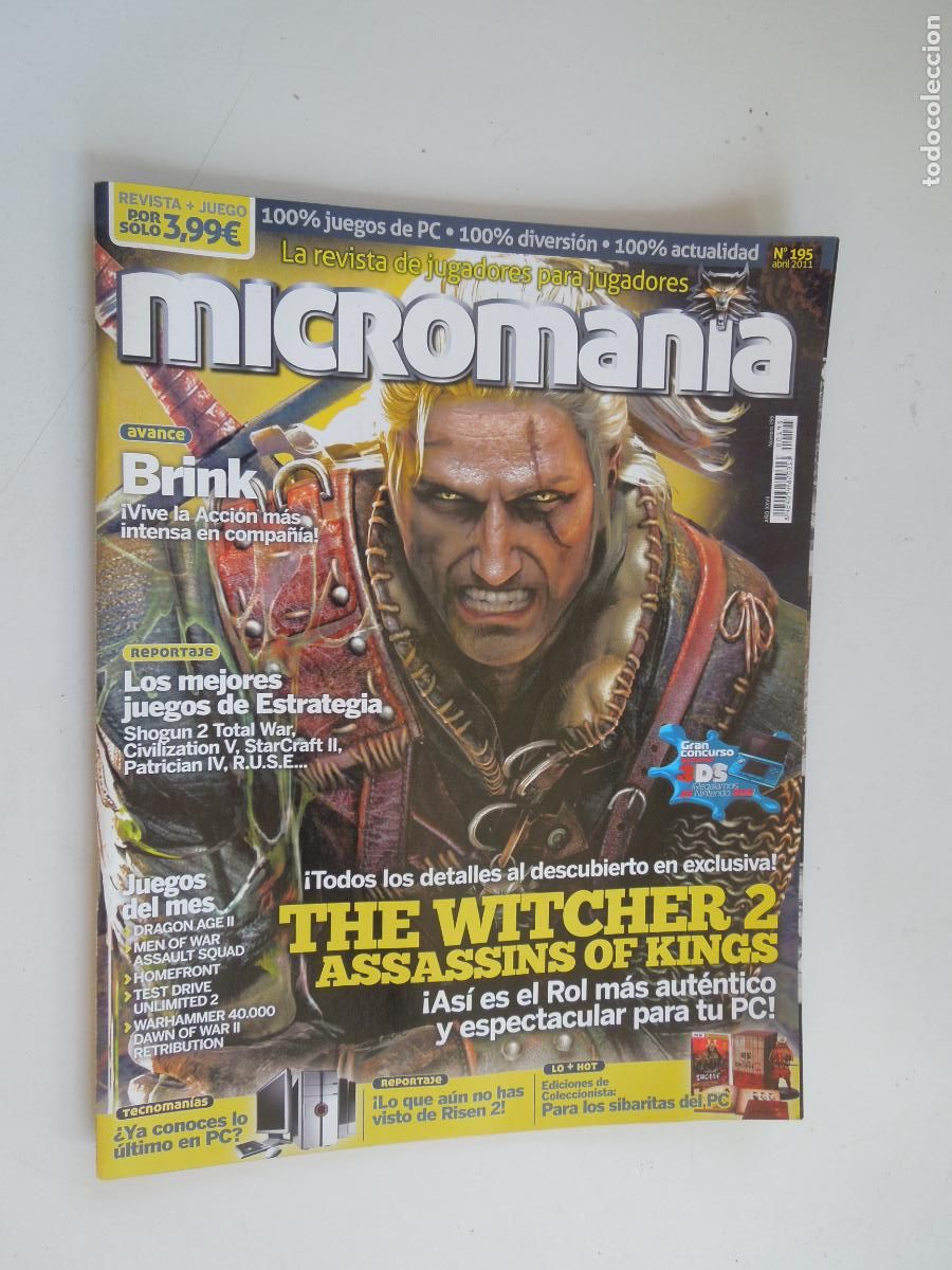 Coleccionismo de Revistas y Peri&oacute;dicos: MICROMANIA REVISTA N&ordm; 195- III EPOCA- ABRIL 2011- The Witcher 2: Assassins of Kings.
