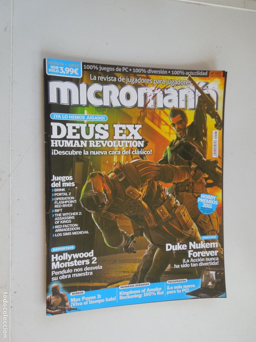 Collezionismo di Riviste e Giornali: MICROMANIA REVISTA N&ordm; 197- III EPOCA- JUNIO 2011 - Deus Ex: Human Revolution,