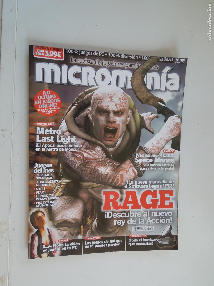Coleccionismo de Revistas y Peri&oacute;dicos: MICROMANIA REVISTA N&ordm; 199- III EPOCA- AGOSTO 2011- RAGE