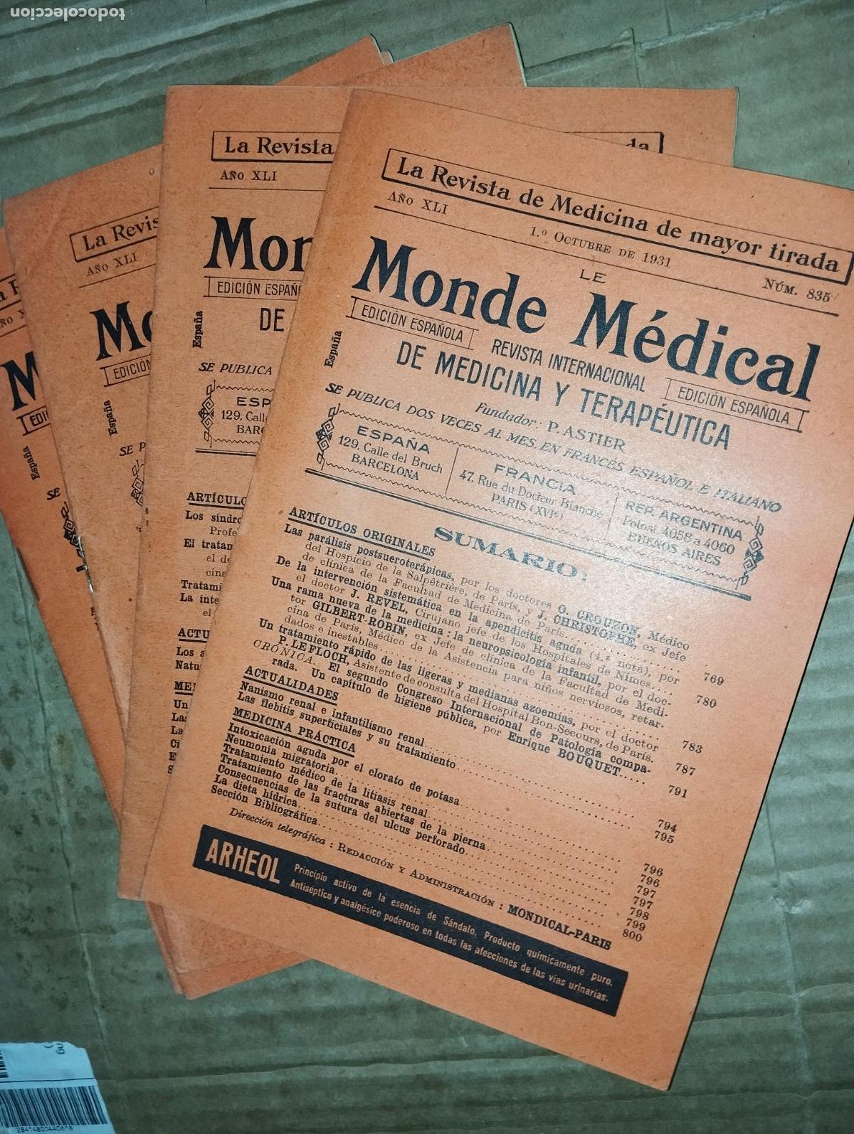 Coleccionismo de Revistas y Peri&oacute;dicos: REVISTA DE FARMACIA MEDICINA LE MONDE MEDICAL