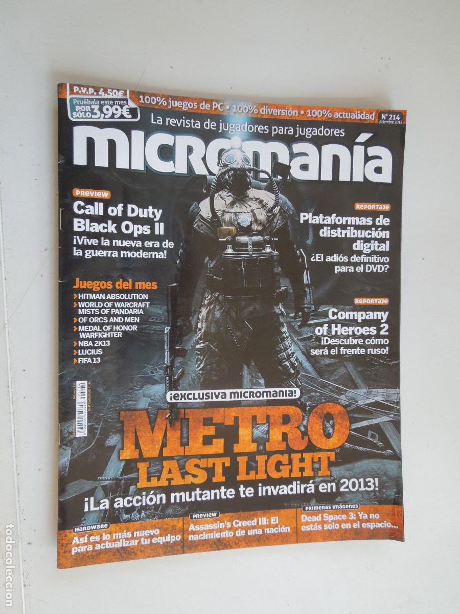 Collection Magazines and Newspapers: MICROMANIA REVISTA N&ordm; 214- III EPOCA- DICIEMBRE 2012 - Metro: Last Light