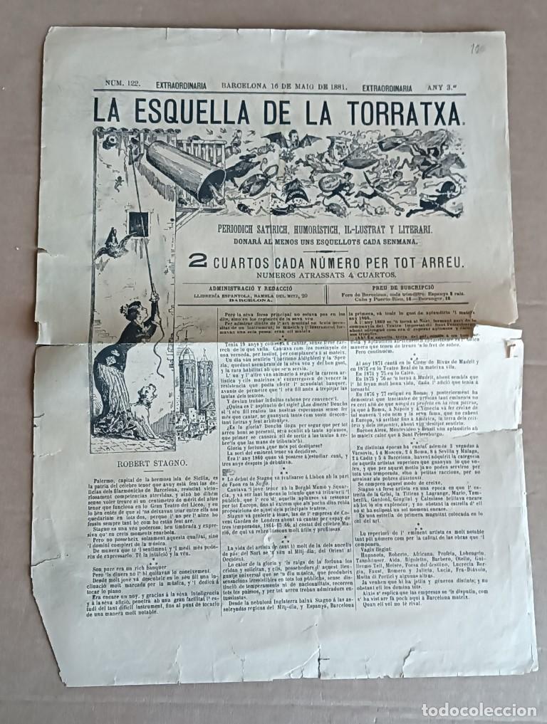 Coleccionismo de Revistas y Peri&oacute;dicos: LA ESQUELA DE LA TORRATXA - Barcelona 16 de maig 1881 - N&ordm; 122 any 3&ordm;