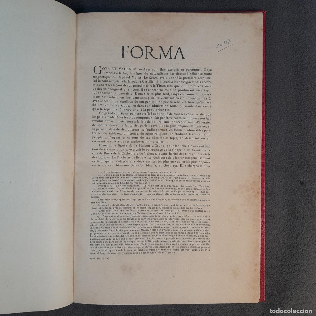 Colecionismo de Revistas e Jornais: L-8362. REVISTA ART&Iacute;STICA MENSUAL. FORMA. N&ordm; 25, III. BARCELONA, 1908.