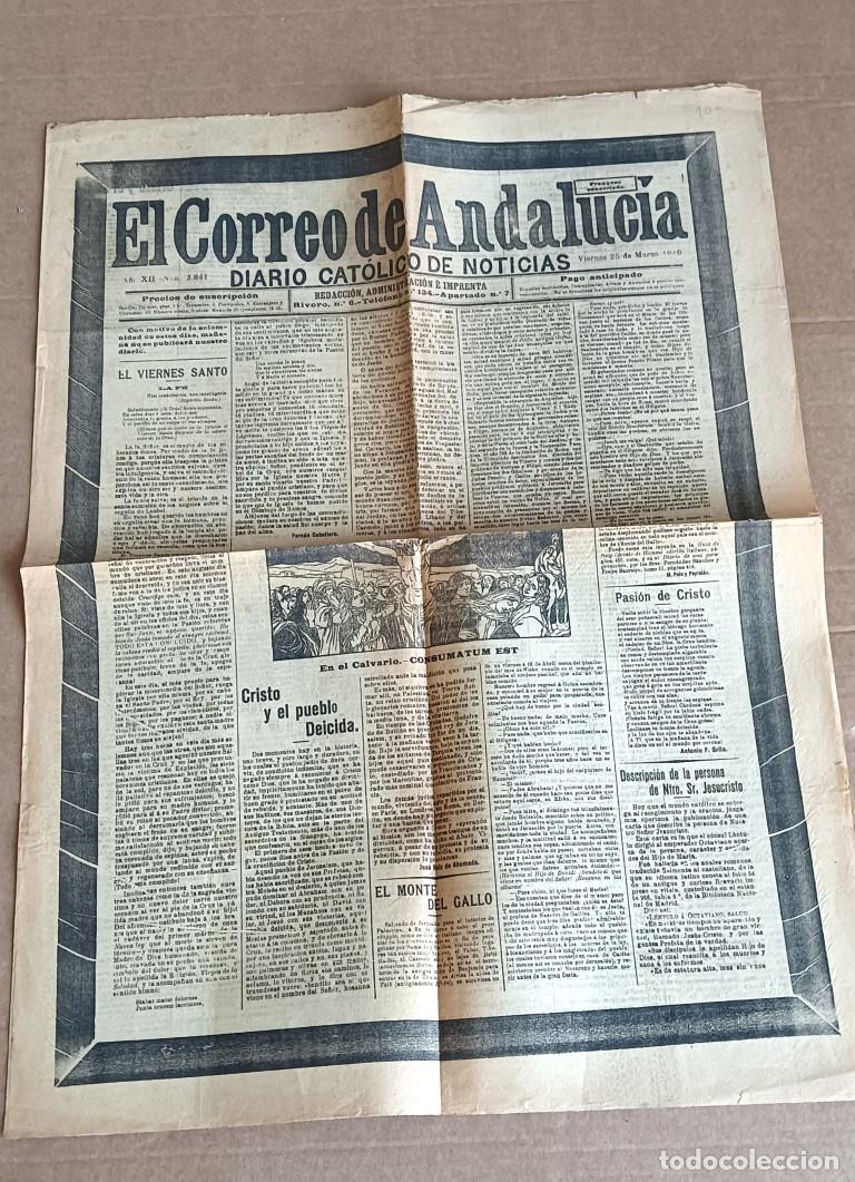 Coleccionismo de Revistas y Peri&oacute;dicos: EL CORREO DE ANDALUCIA - Diario cat&oacute;lico de noticias - Viernes 25 de marzo de 1910