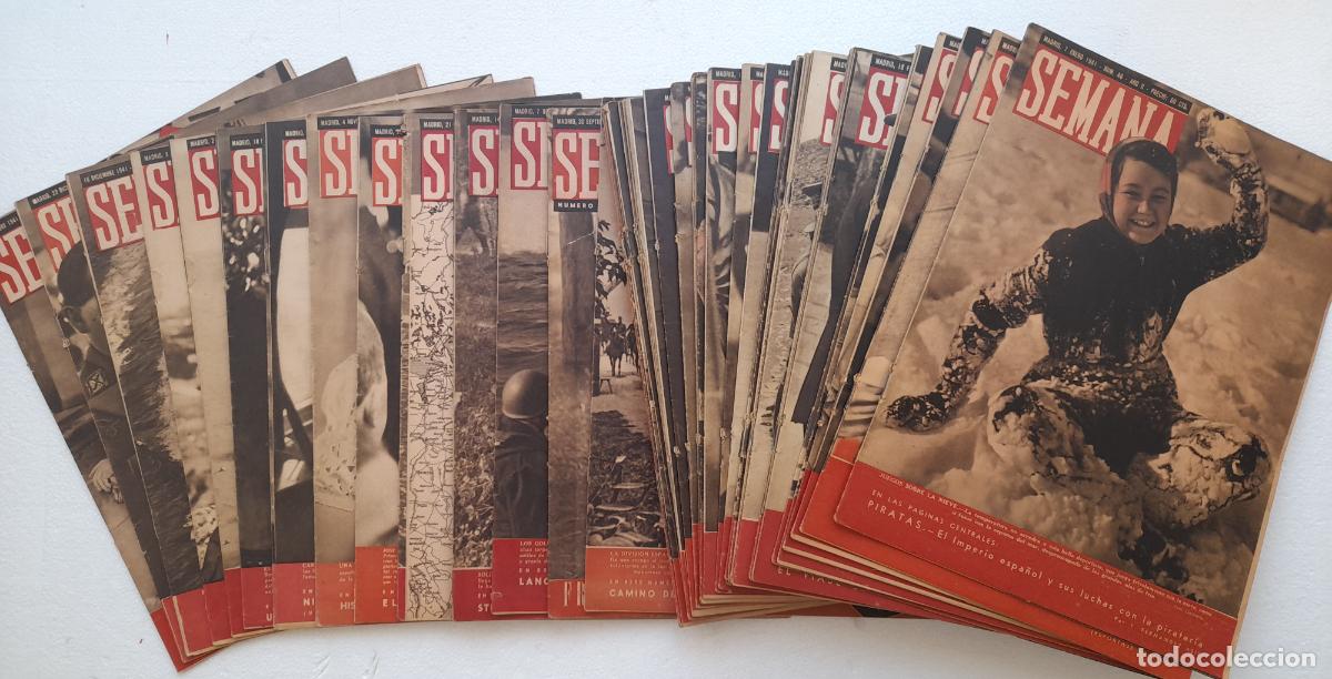 Coleccionismo de Revistas y Peri&oacute;dicos: Revista SEMANA a&ntilde;o 1941 completo. Divisi&oacute;n Azul.