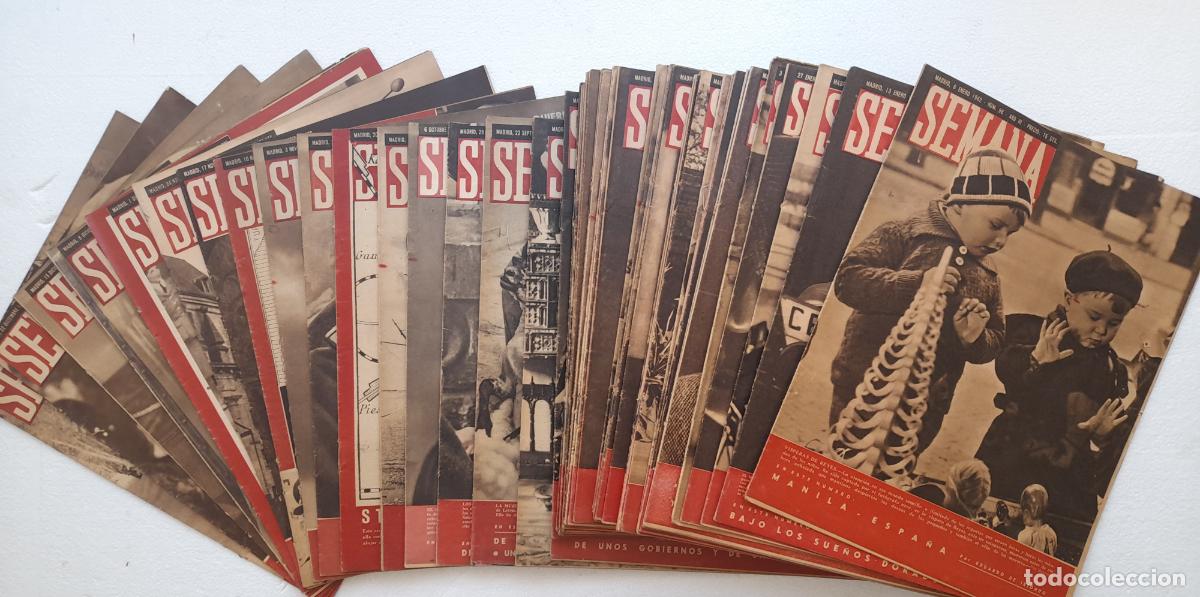 Coleccionismo de Revistas y Peri&oacute;dicos: Revista SEMANA a&ntilde;o 1942 completo. Divisi&oacute;n Azul.