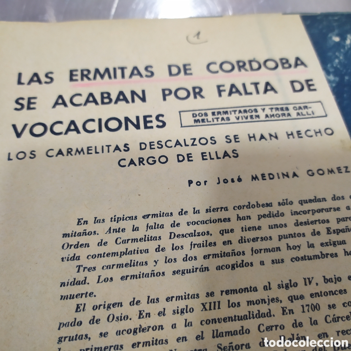 Coleccionismo de Revistas y Peri&oacute;dicos: Las ermitas de C&oacute;rdoba se acaban por falta de vocaciones - Jos&eacute; Medina Gomez