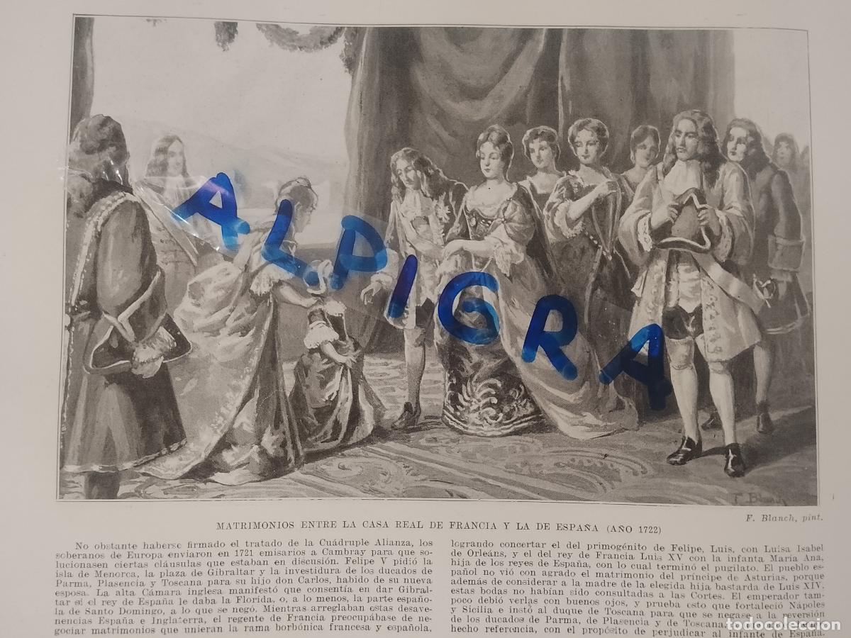 Collectionnisme de Revues et Journaux: hoja libro 1909 - matrimonio casa real de francia y la de espa&ntilde;a a&ntilde;o 1722