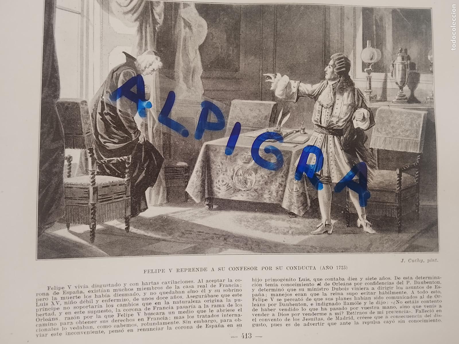 Collectionnisme de Revues et Journaux: hoja libro 1909 - FELIPE V REPRENDE A SU CONFESOR POR SU CONDUCTA A&Ntilde;O 1723