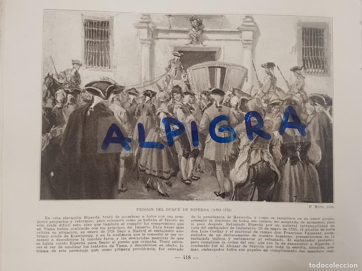 Coleccionismo de Revistas y Peri&oacute;dicos: hoja libro 1909 - PRISION DEL DUQUE DE RIPERDA EN EL A&Ntilde;O 1726