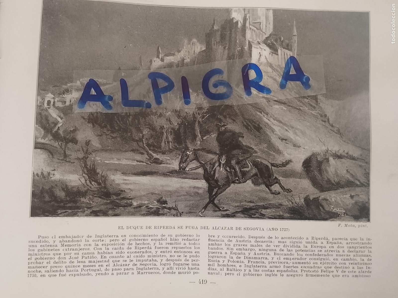 Coleccionismo de Revistas y Peri&oacute;dicos: hoja libro 1909 - EL DUQUE DE RIPERDA SE FUGA DEL ALCAZAR DE SEGOVIA EN EL A&Ntilde;O 1727