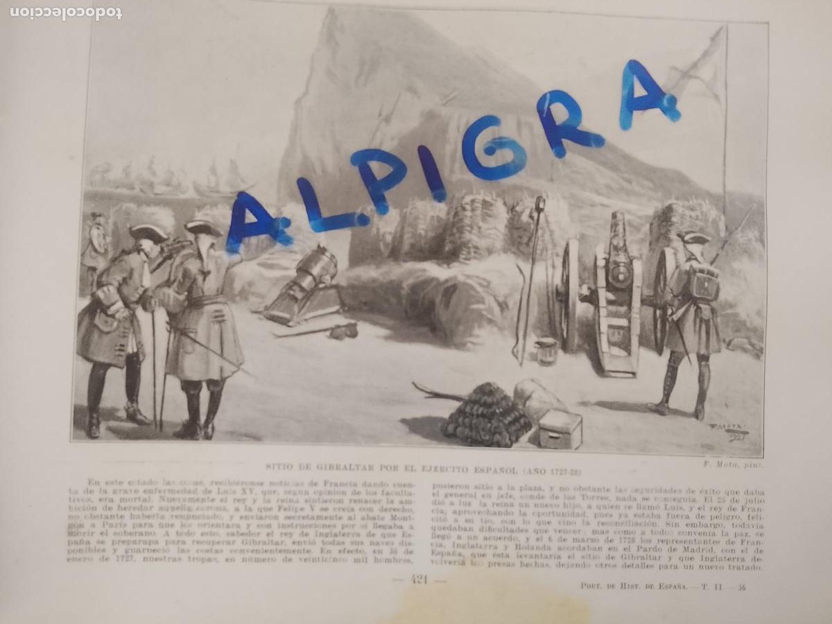 Coleccionismo de Revistas y Peri&oacute;dicos: hoja libro 1909 - SITIO DE GIBRALTAR POR EL EJERCITO ESPA&Ntilde;OL EN EL A&Ntilde;O 1727 1728