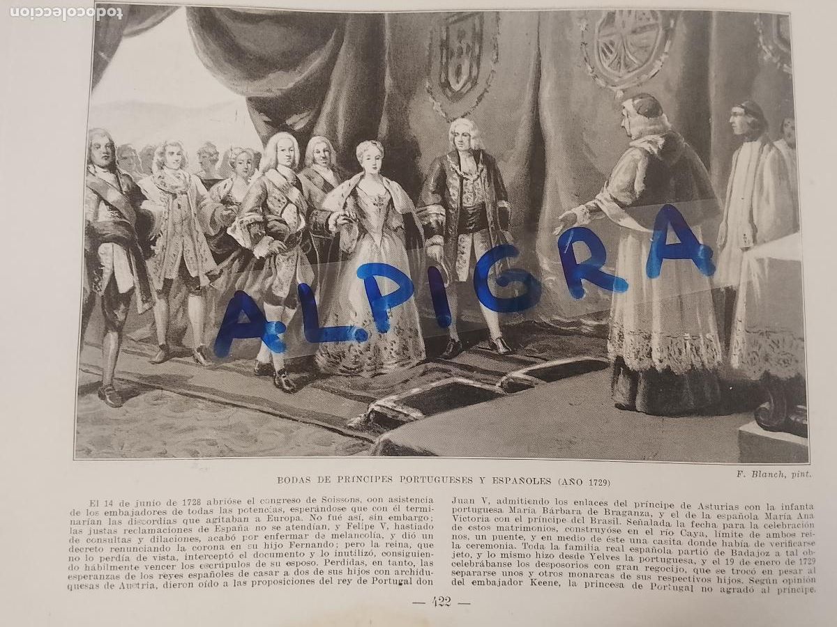 Coleccionismo de Revistas y Peri&oacute;dicos: hoja libro 1909 - BODA DE PRINCIPES PORTUGUESES Y ESPA&Ntilde;OLES EN EL A&Ntilde;O 1729