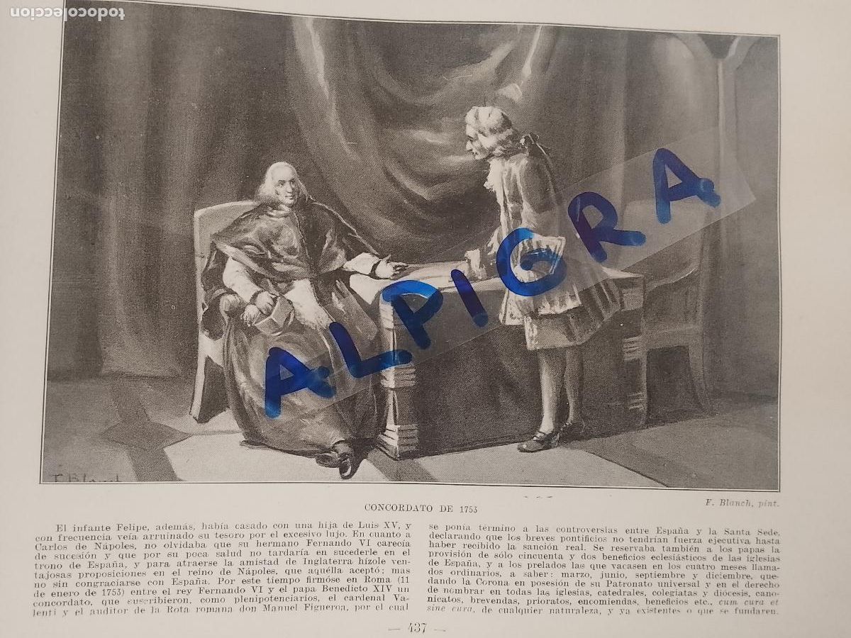 Coleccionismo de Revistas y Peri&oacute;dicos: hoja libro 1909 - EL INFANTE FELIPE - CONCORDATO DE 1753