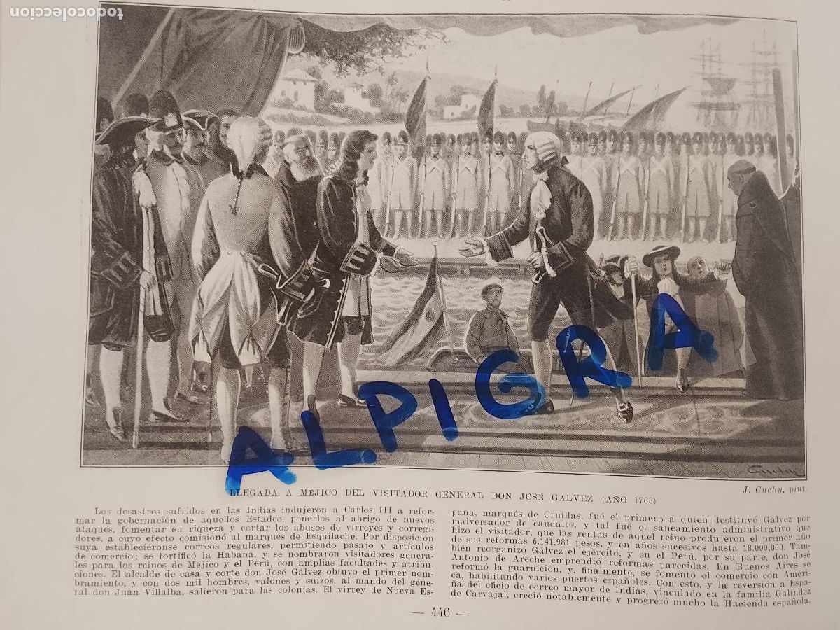 Coleccionismo de Revistas y Peri&oacute;dicos: hoja libro 1909 - LLEGADA A MEJICO DEL VISITADOR GENERAL DON JOSE GALVEZ EN EL A&Ntilde;O 1765