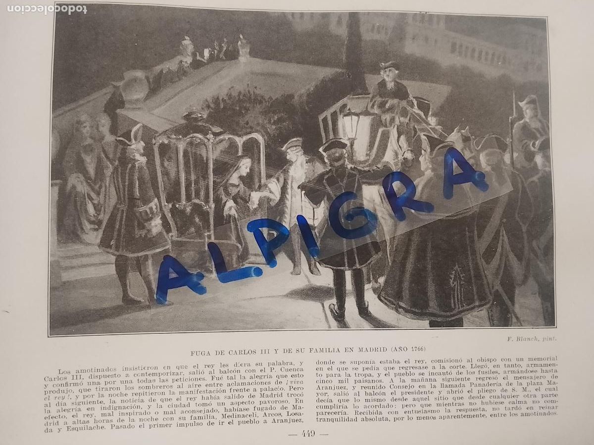 Coleccionismo de Revistas y Peri&oacute;dicos: hoja libro 1909 - FUGA DE CARLOS III Y SU FAMILIA EN MADRID EN EL A&Ntilde;O 1766