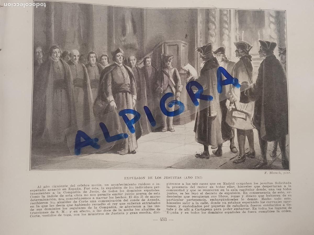 Coleccionismo de Revistas y Peri&oacute;dicos: hoja libro 1909 - EXPULSION DE LOS JESUITASW EN EL A&Ntilde;O 1767