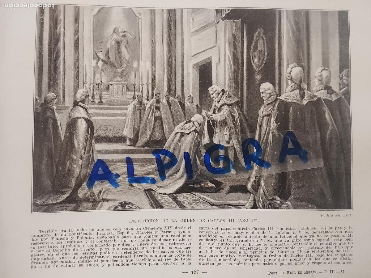 Coleccionismo de Revistas y Peri&oacute;dicos: hoja libro 1909 - INSTITUCION DE LA ORDEN DE CARLOS III EN EL A&Ntilde;O 1771